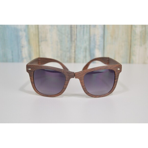 BACARDI Rum Sunglasses Compact Folding Woodgrain Plastic Glasses - Picture 7 of 15